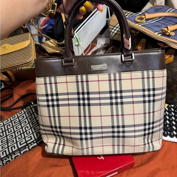 Burberry Plaid Tote Bag - Picture 1 of 12